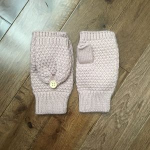 Pink Knit Fingerless Gloves